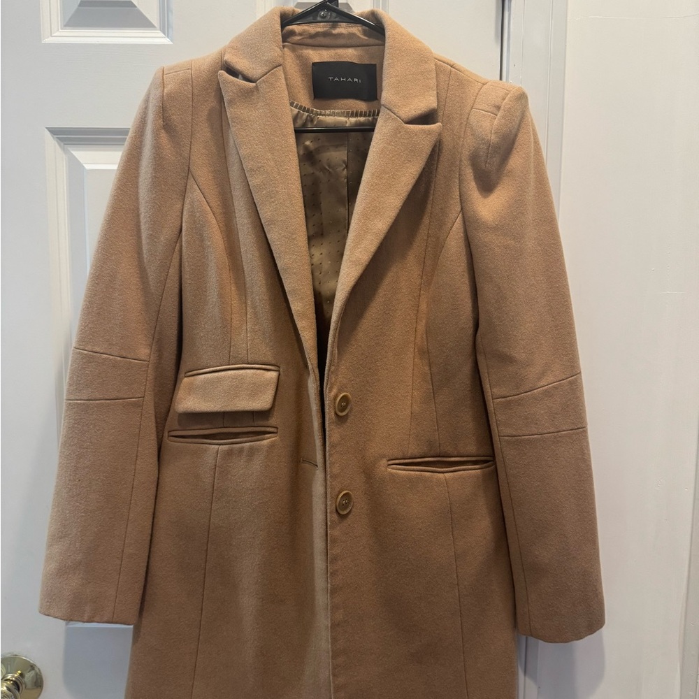 TAHARI Women’s Camel Wool Coat XS